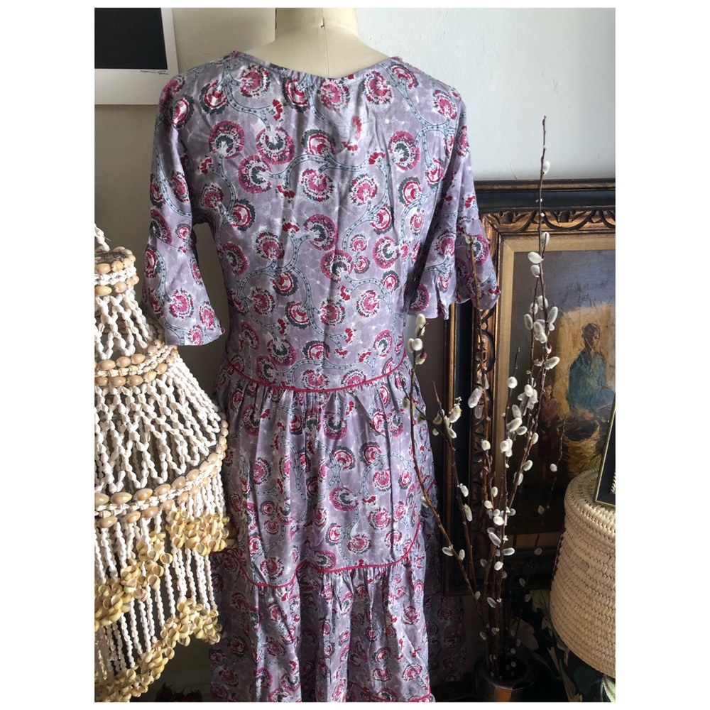 Vajor Wine Maxi Batik dress print made in India - Picture 13 of 16